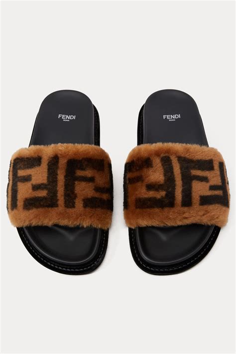 fendi slippers women|Fendi fluffy slippers.